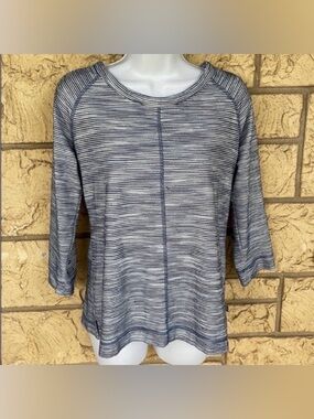 T by Talbots Blue white stripes Stretchy Blouse 
Comfy Tunic
Size M P